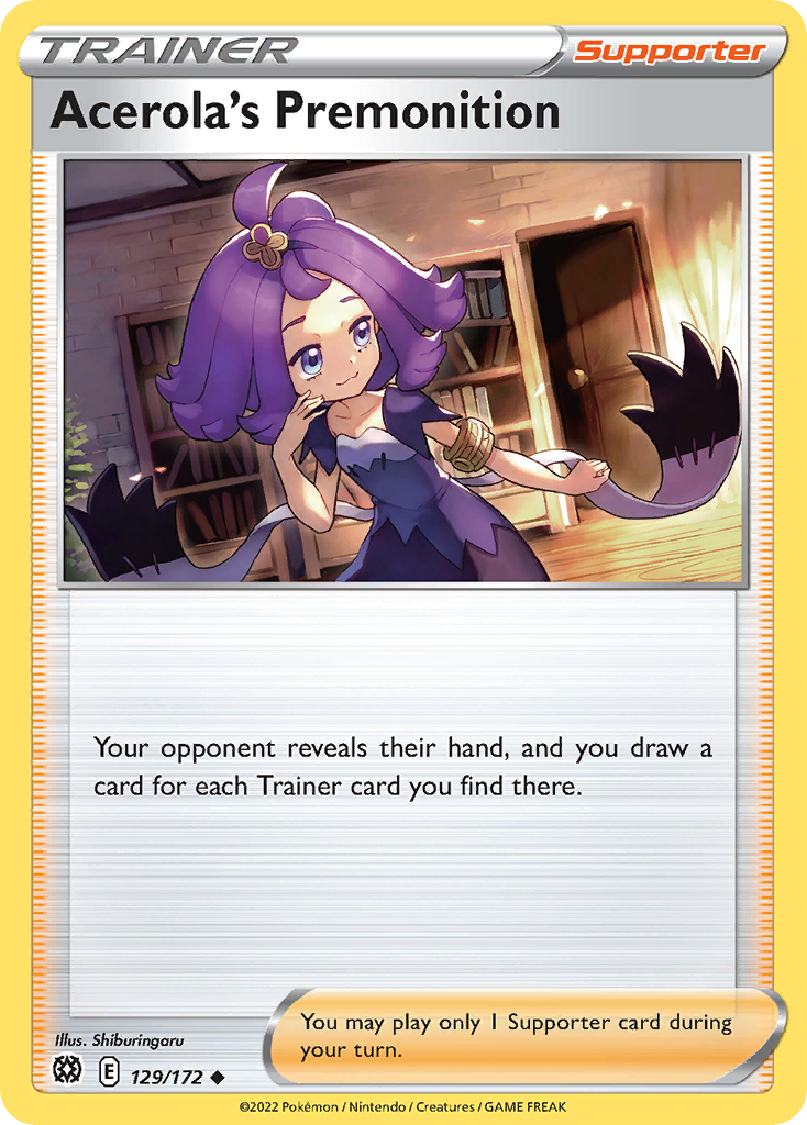 Acerola's Premonition (Trainer: Supporter) (129/172) - Brilliant Stars Pokémon Card