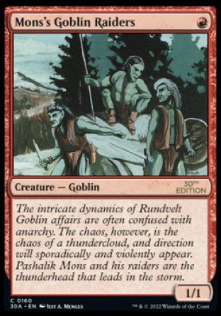 Mons's Goblin Raiders (Magic 30th Anniversary Edition) Trading Card