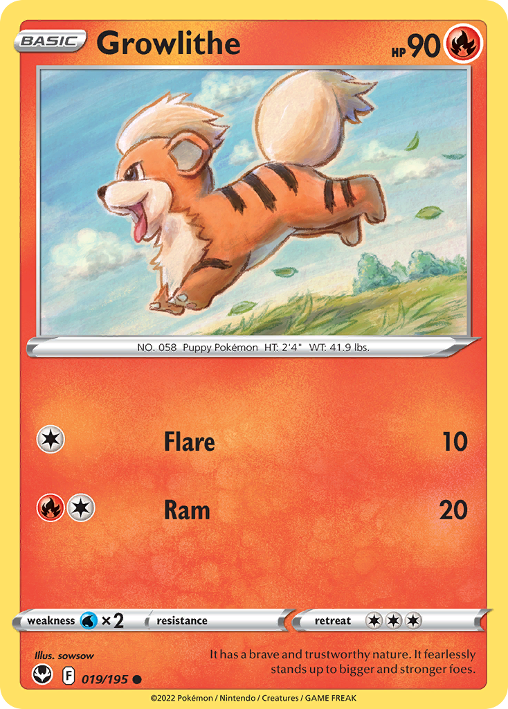 Growlithe (19/195) - Silver Tempest Pokémon Card