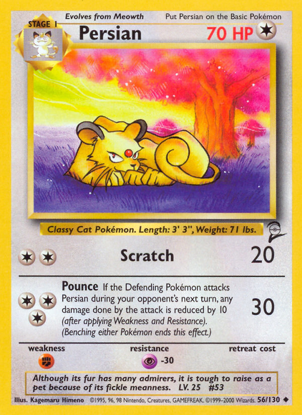 Persian (56/130) - Base Set 2 Pokémon Card