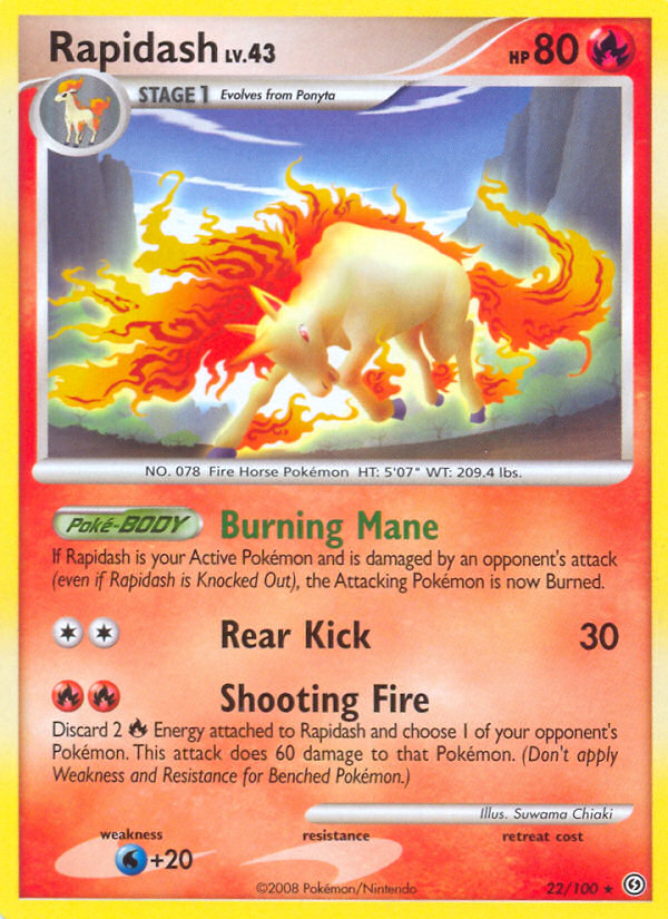 Rapidash (22/100) - Stormfront Pokémon Card