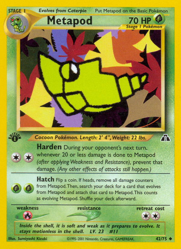 Metapod (42/75) - Neo Discovery Pokémon Card