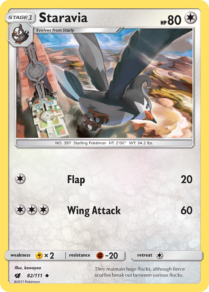 Staravia (82/111) - Crimson Invasion Pokémon Card