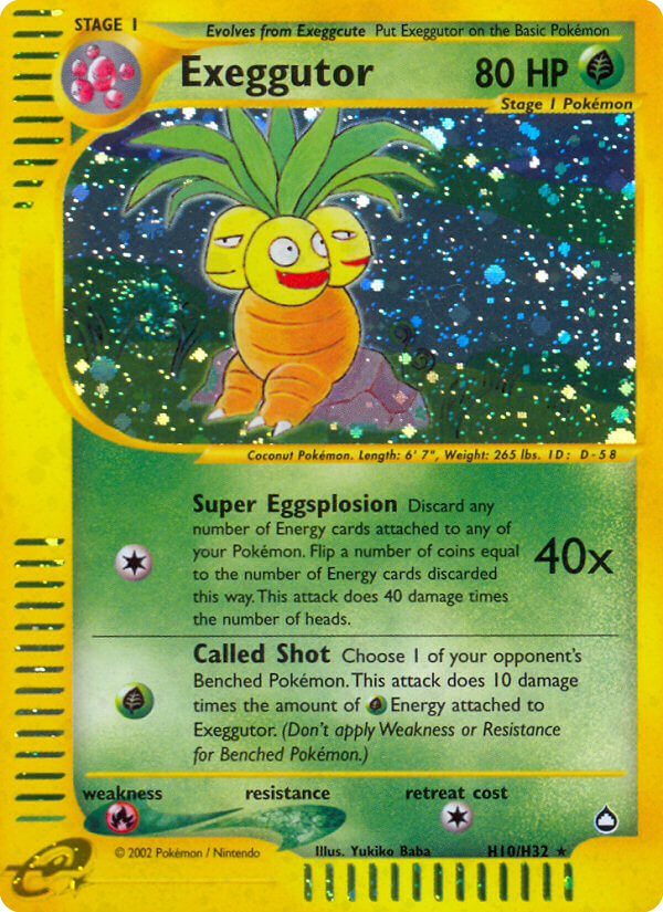 Exeggutor (H10) - Aquapolis Pokémon Card