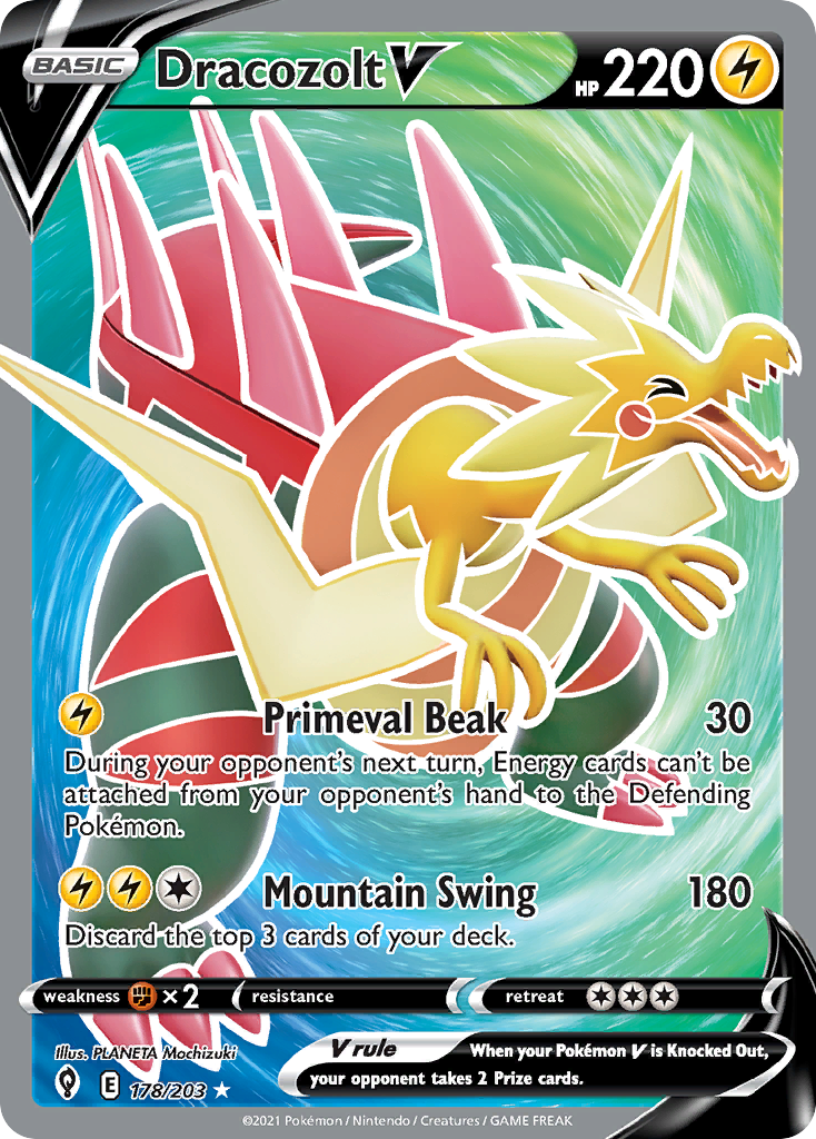 Dracozolt V (178/203) - Evolving Skies Pokémon Card