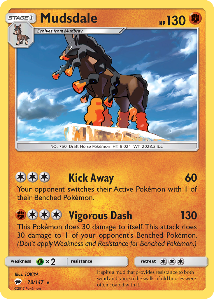 Mudsdale (78/147) - Burning Shadows Pokémon Card