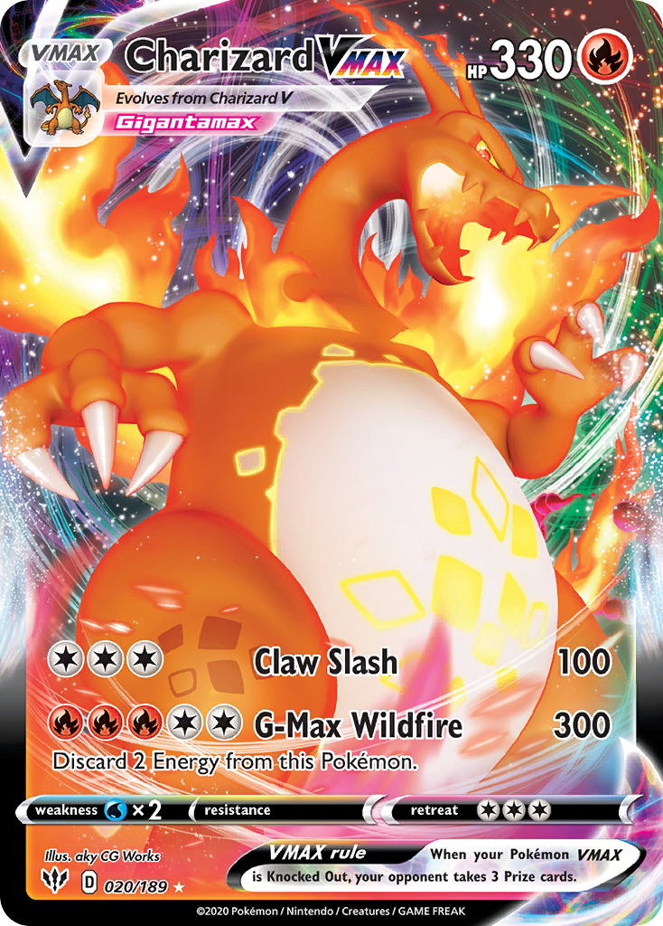 Charizard VMAX (20/189) - Darkness Ablaze Pokémon Card