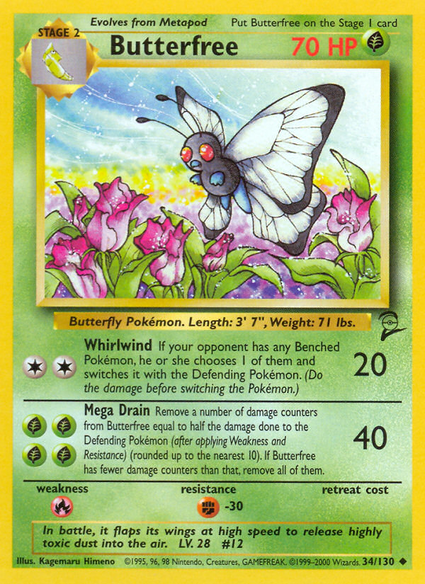 Butterfree (34/130) - Base Set 2 Pokémon Card