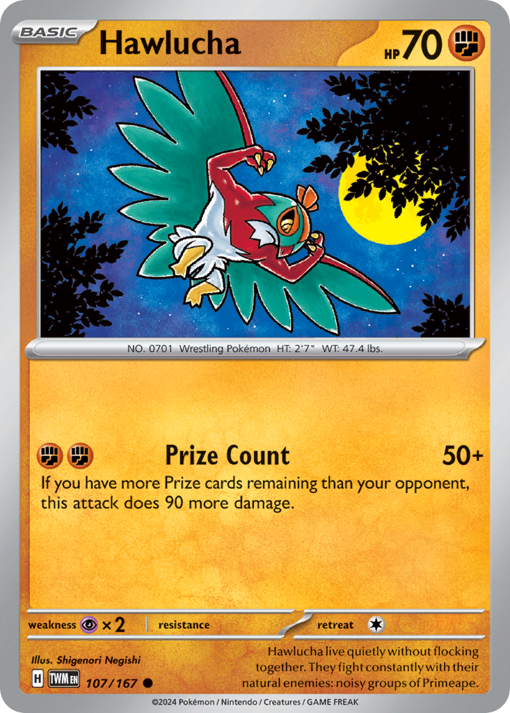 Hawlucha (107/167) - Twilight Masquerade Pokémon Card