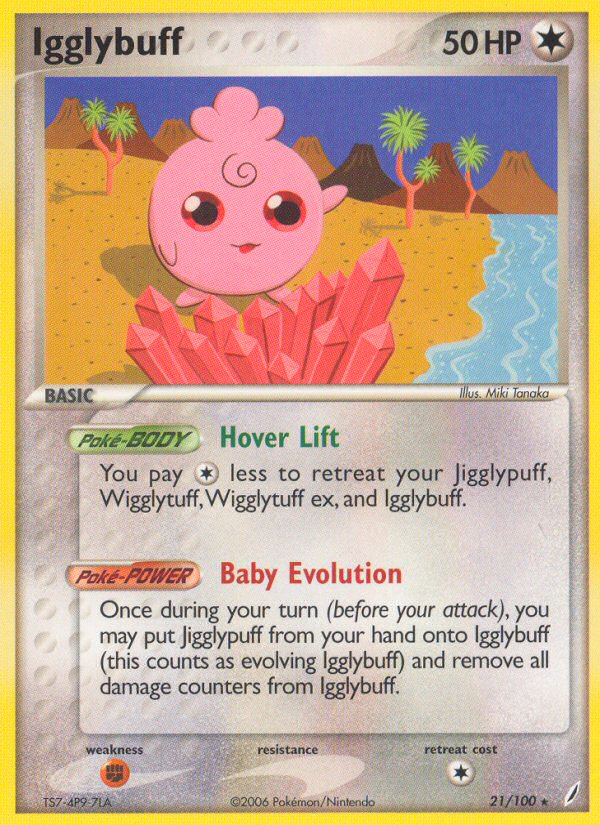 Igglybuff (21/100) - Crystal Guardians Pokémon Card