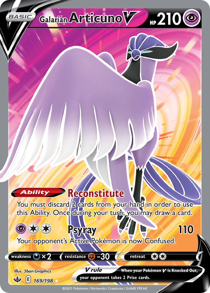 Galarian Articuno V (169/198) - Chilling Reign Pokémon Card