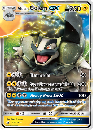 Alolan Golem GX (34/111) - Crimson Invasion