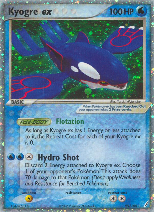 Kyogre ex (95/100) - Crystal Guardians Pokémon Card