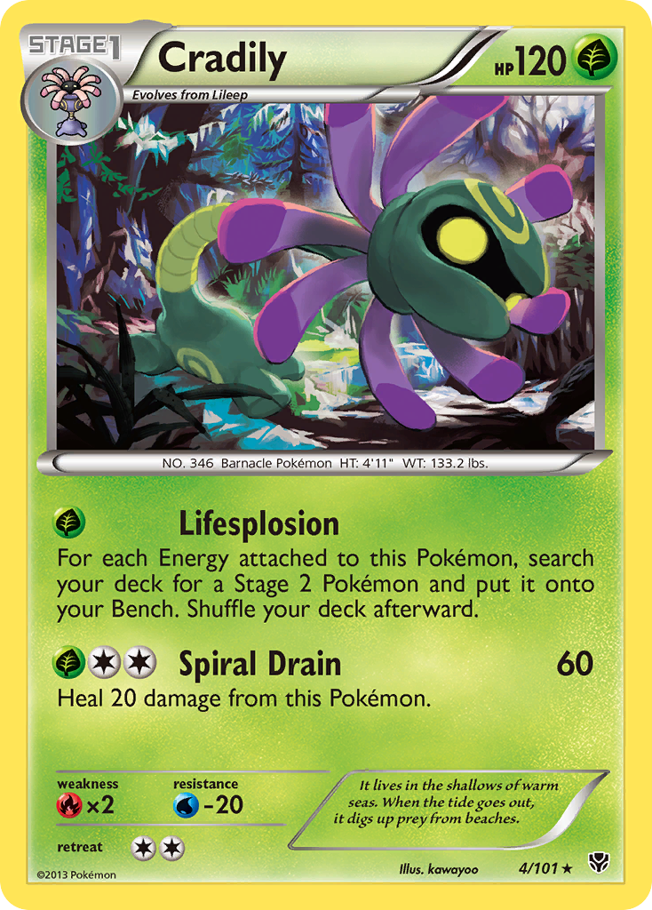 Cradily (4/101) - Plasma Blast Pokémon Card