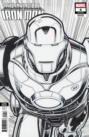 Invincible Iron Man #4 (1:25 2nd Printing Adams Sketch Cover)