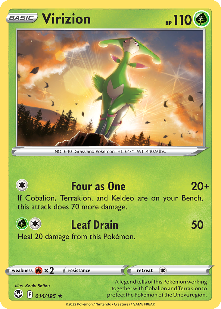 Virizion (14/195) - Silver Tempest Pokémon Card