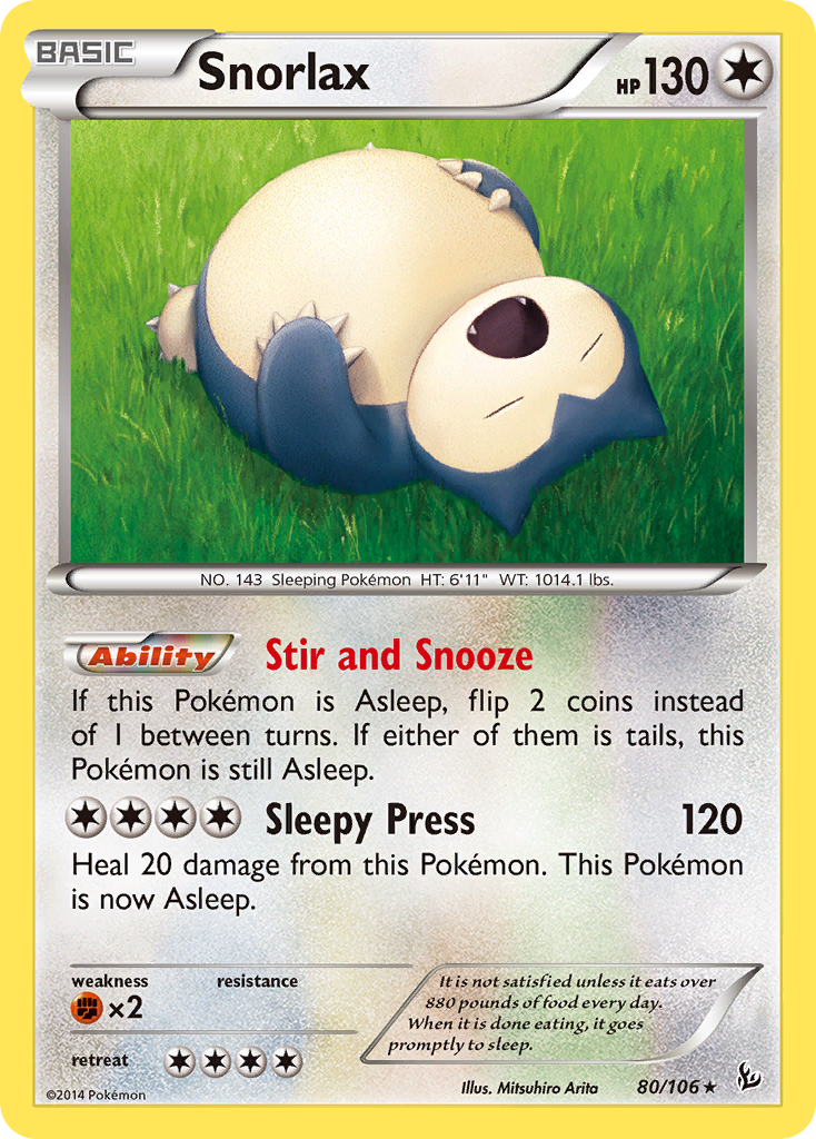 Snorlax (80/106) - Flashfire Pokémon Card