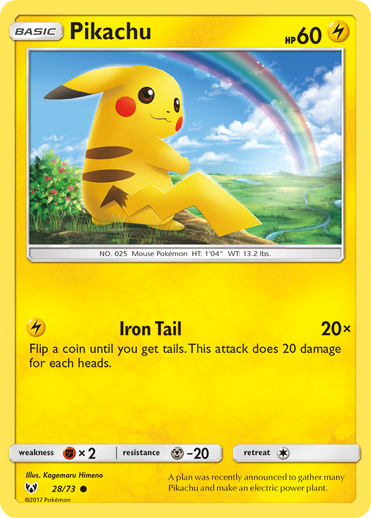 Pikachu (28/73) - Shining Legends Pokémon Card