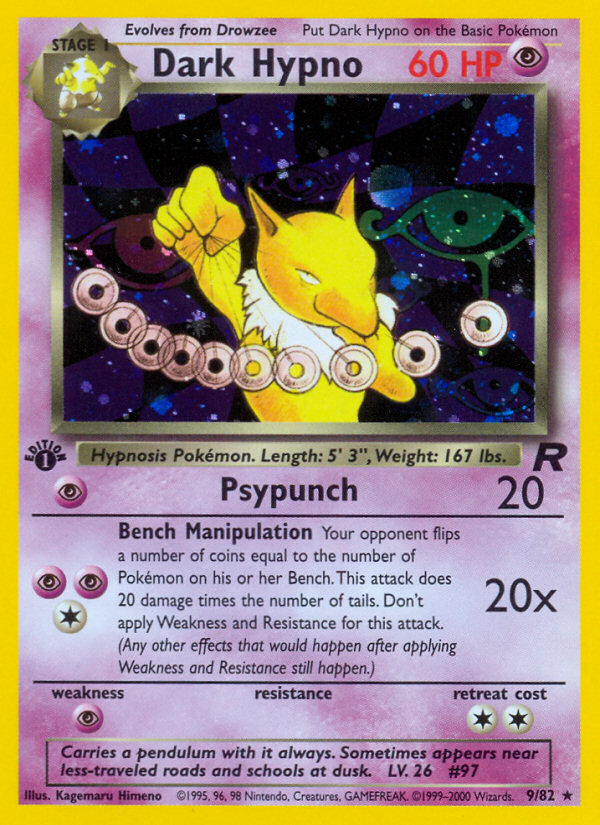 Dark Hypno (9/82) - Team Rocket (1st Edition) Pokémon Card