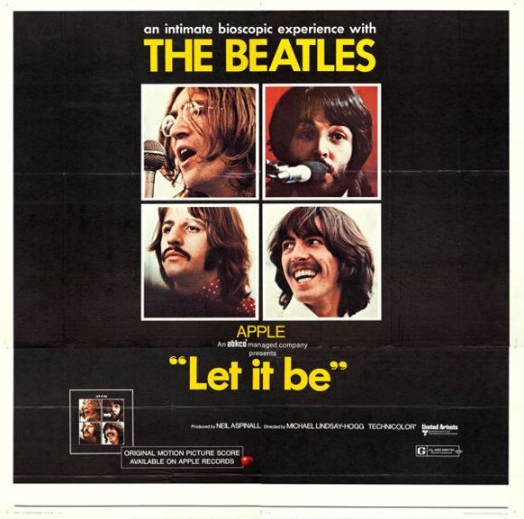 The Beatles Let It Be Promotional Six Sheet Poster 1970 Concert Poster