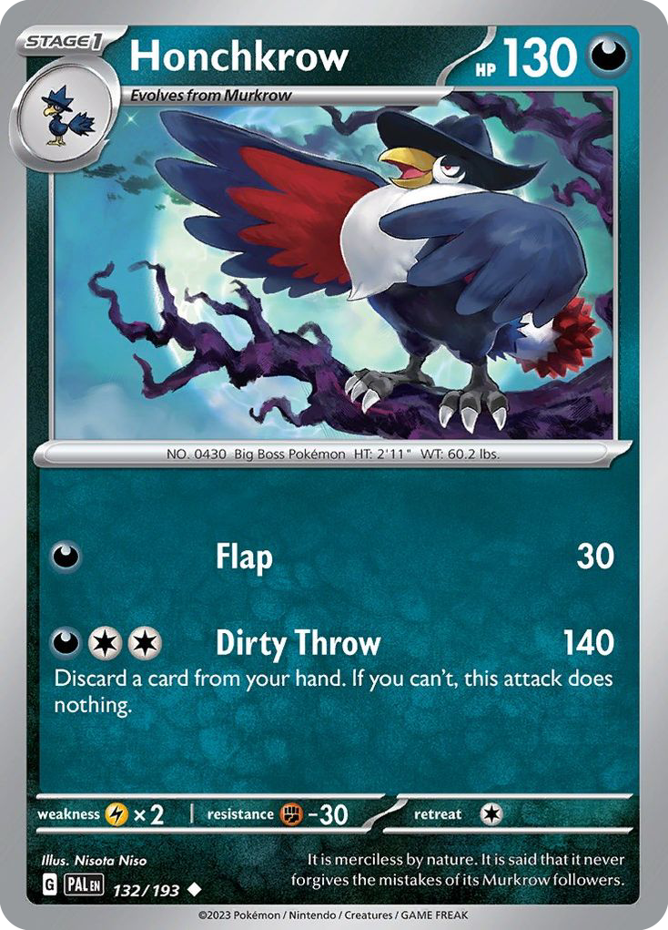 Honchkrow (132/193) - Paldea Evolved Pokémon Card