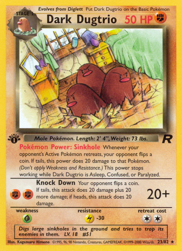 Dark Dugtrio (23/82) - Team Rocket (1st Edition) Pokémon Card