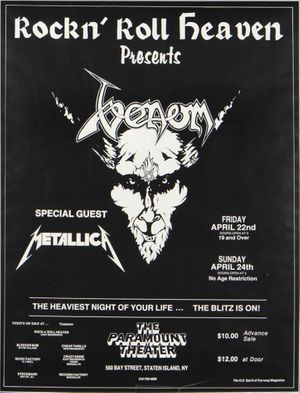 Venom & Metallica Paramount Theater 1983