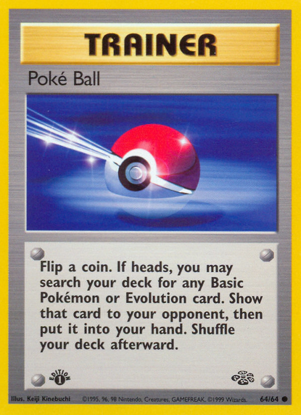 Poké Ball (Trainer) (64/64) - Jungle (1st Edition) Pokémon Card