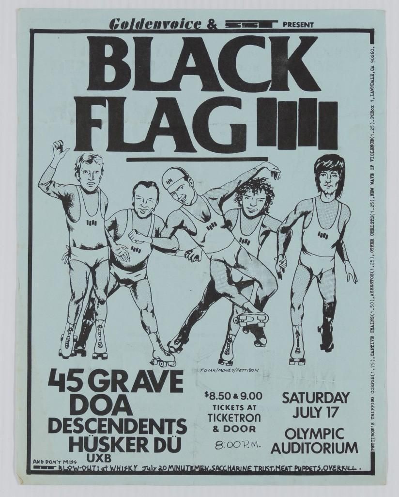 Raymond Pettibon. Black Flag at Stardust Ballroom. January 11, 1985