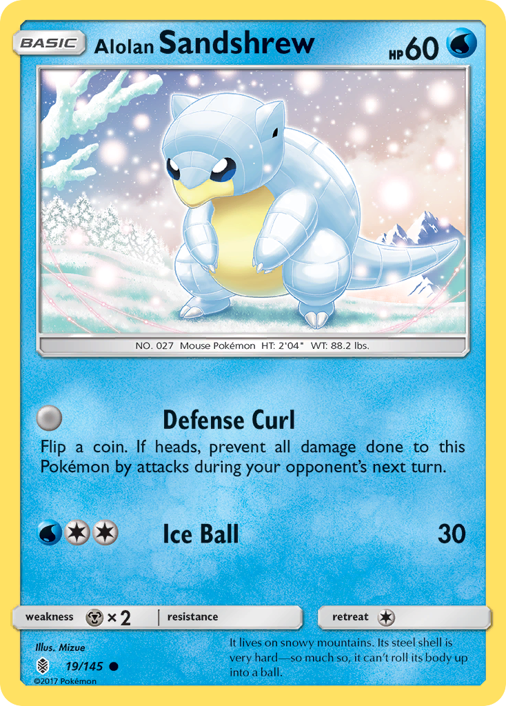 Alolan Sandshrew (19/145) - Guardians Rising Pokémon Card