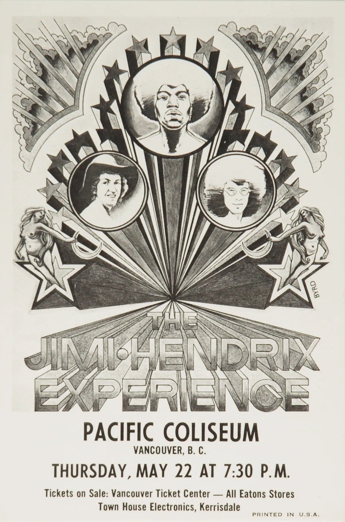 Jimi Hendrix Pacific Coliseum HANDBILL 1968 Concert Poster