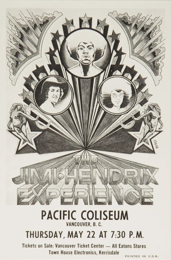 Jimi Hendrix Pacific Coliseum HANDBILL 1968