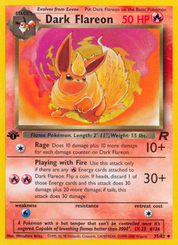 Dark Flareon (35/82) - Team Rocket (1st Edition) Pokémon Card