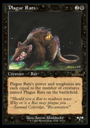 Plague Rats (Magic 30th Anniversary Edition - Old Frame) Trading Card