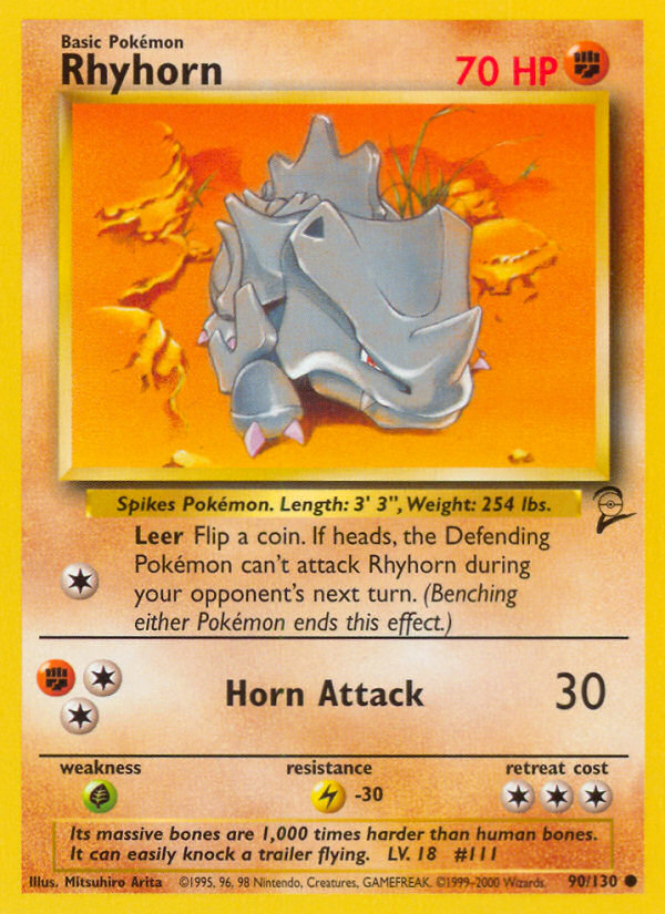 Rhyhorn (90/130) - Base Set 2 Pokémon Card