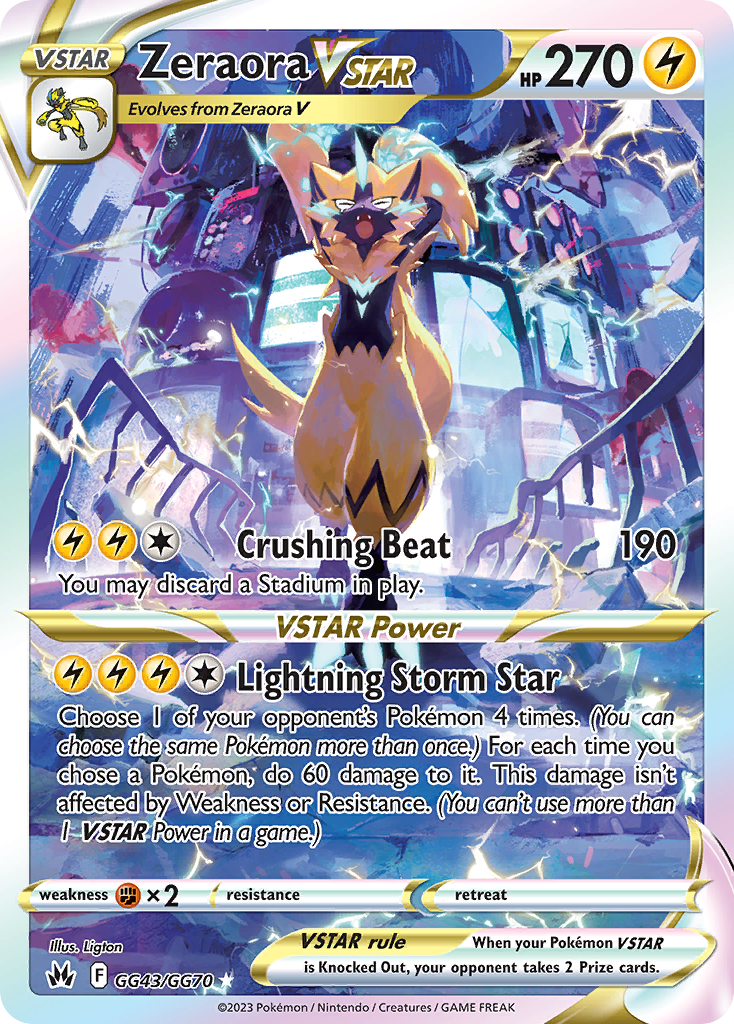 Zeraora VSTAR (GG43) - Crown Zenith Galarian Gallery Pokémon Card