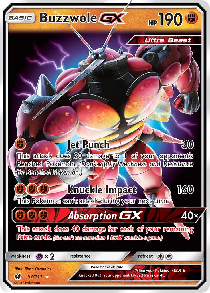 Buzzwole GX (57/111) - Crimson Invasion Pokémon Card