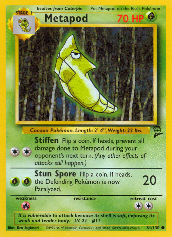 Metapod (81/130) - Base Set 2 Pokémon Card