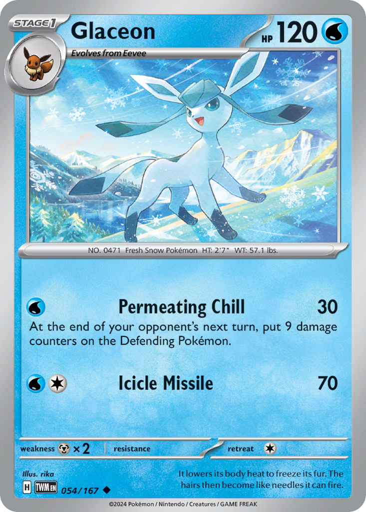 Glaceon (54/167) - Twilight Masquerade Pokémon Card