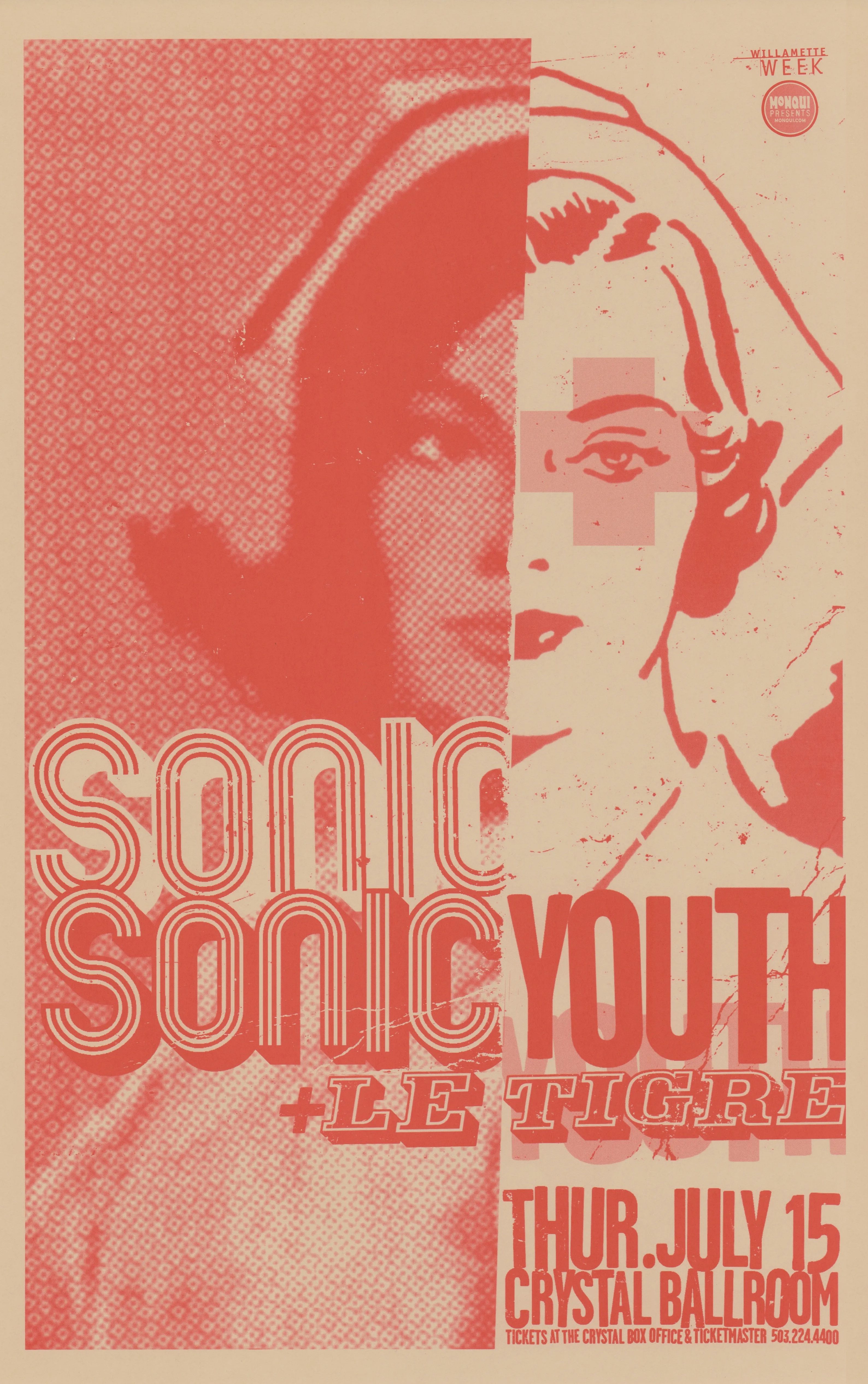 MXP-186.1 Sonic Youth & Le Tigre Crystal Ballroom 2004 Concert Poster