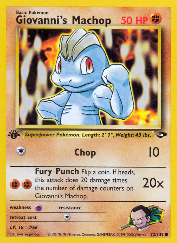 Giovanni's Machop (72/132) - Gym Challenge (1st Edition) Pokémon Card