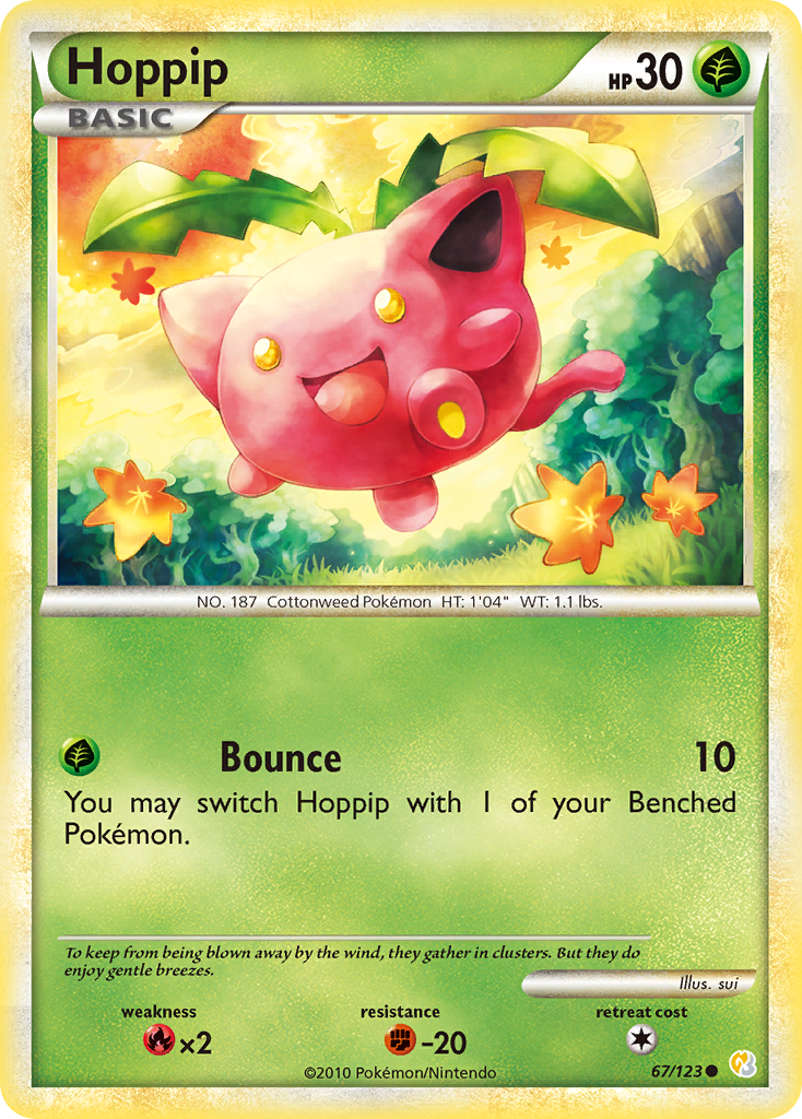 Hoppip (67/123) - HeartGold & SoulSilver Pokémon Card