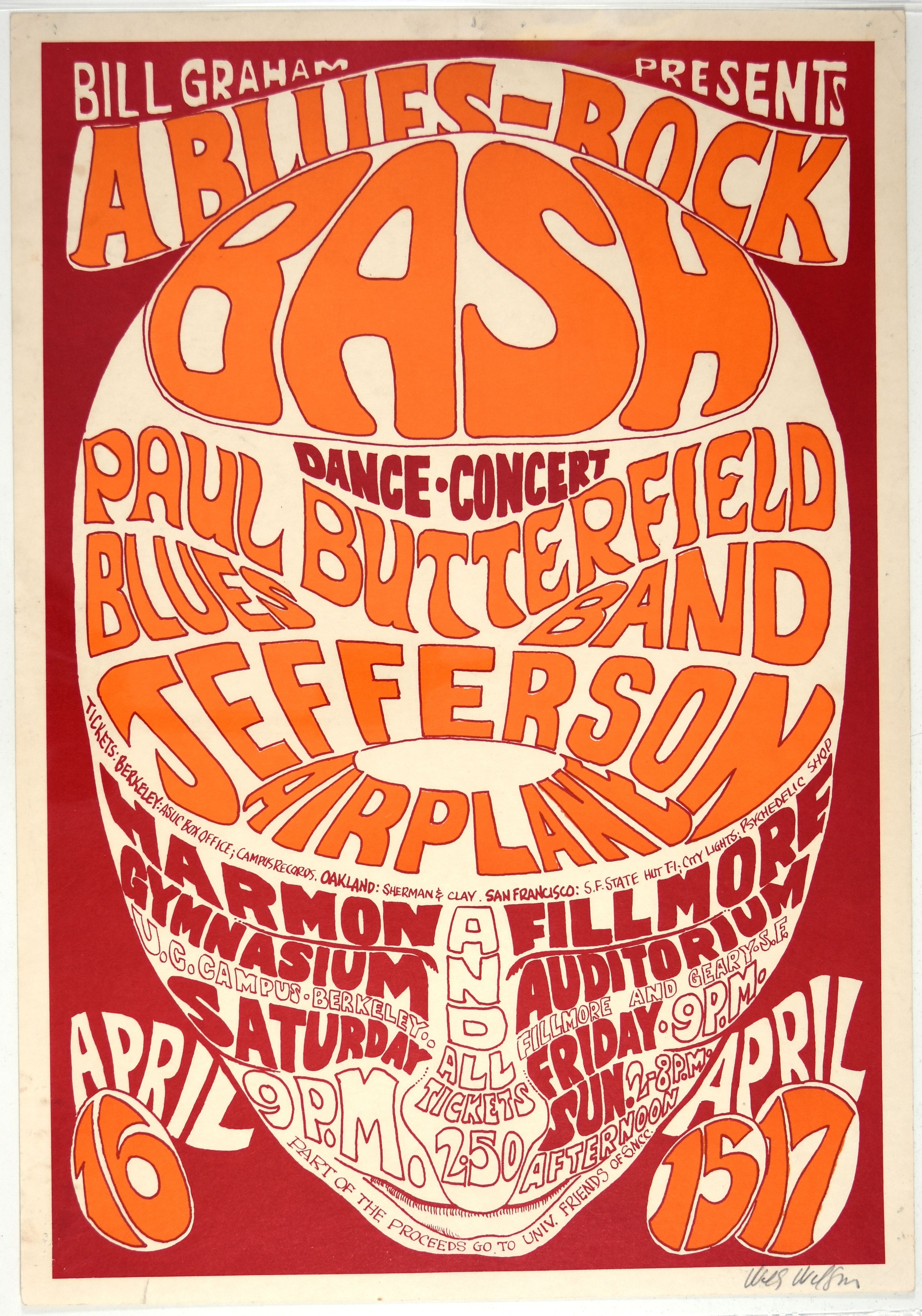 BG-3-OP-1 Paul Butterfield Blues Band The Fillmore 1966 Concert Poster