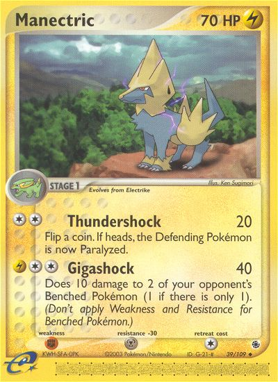 Manectric (39/109) - Ruby & Sapphire Pokémon Card