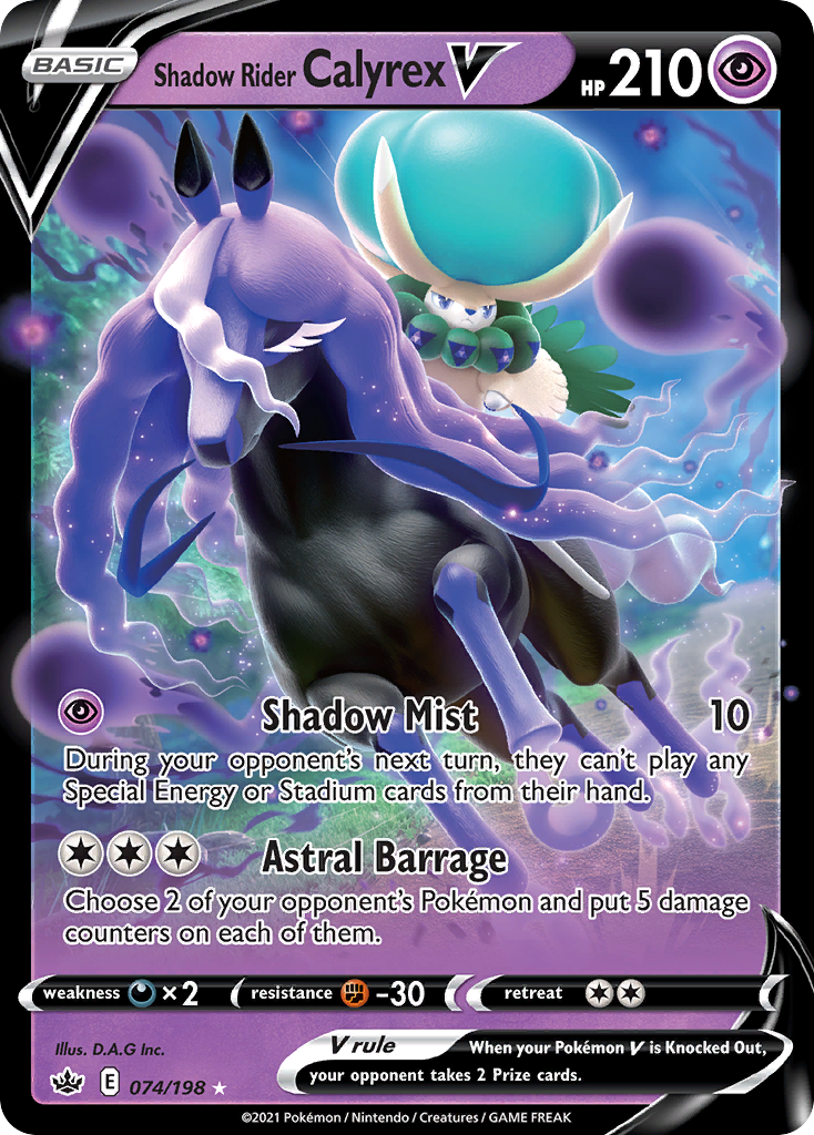 Shadow Rider Calyrex V (74/198) - Chilling Reign Pokémon Card