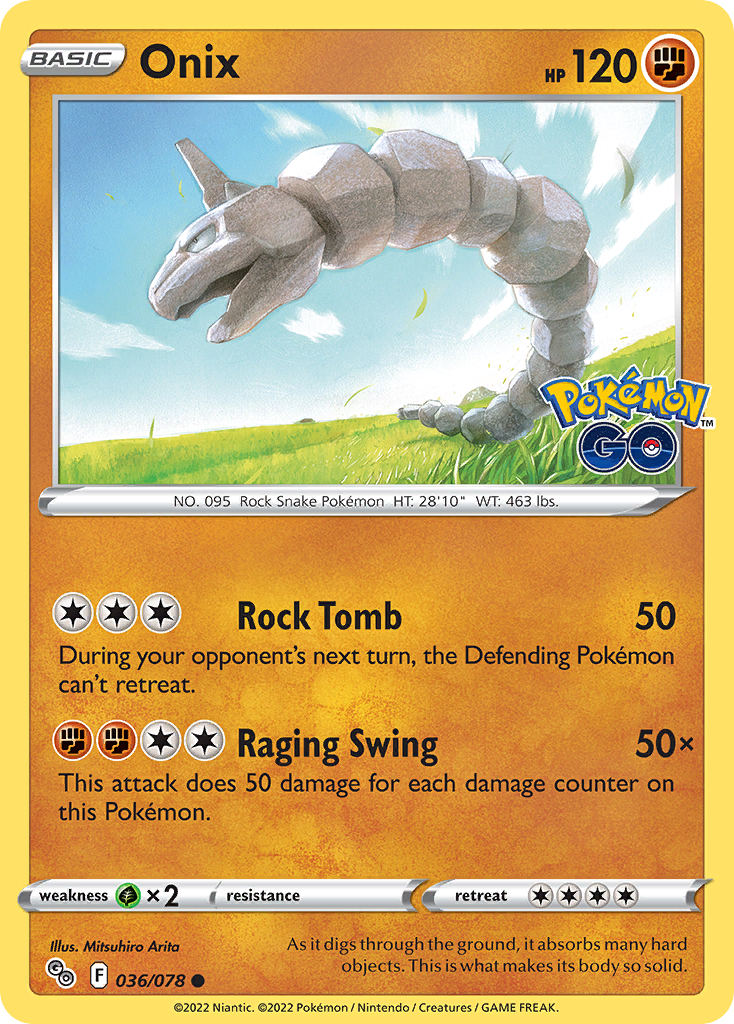 Onix (36/78) - Pokémon GO Pokémon Card