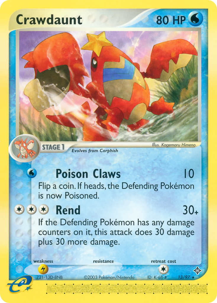 Crawdaunt (13/97) - Dragon Pokémon Card