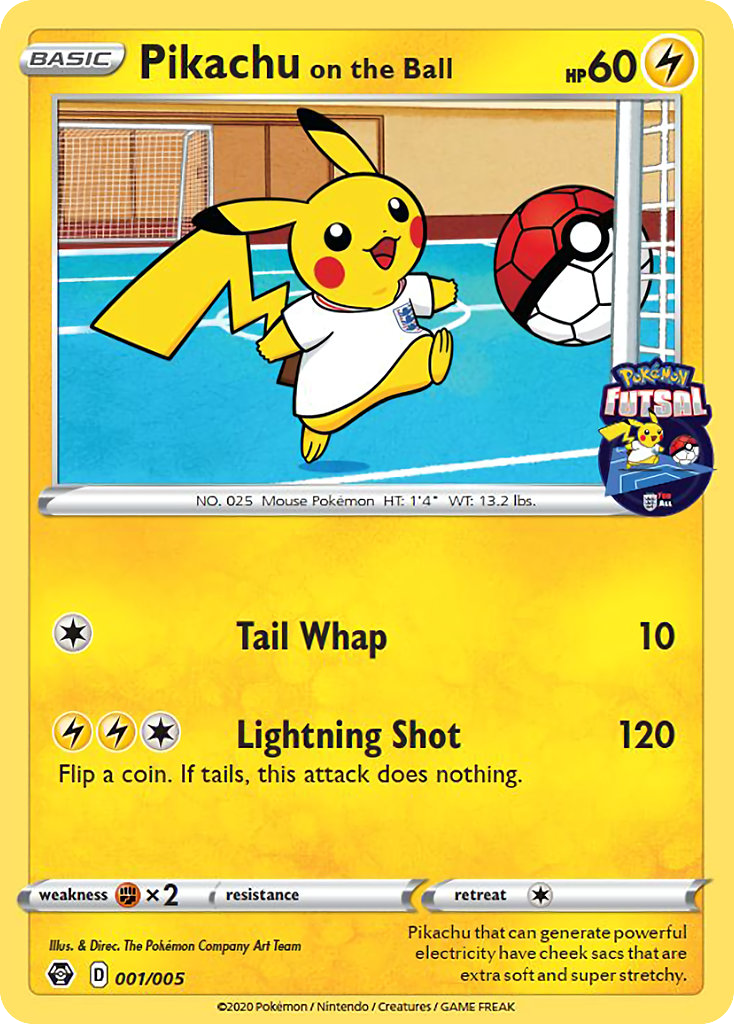 Pikachu on the Ball (1/5) - Pokémon Futsal Collection Pokémon Card