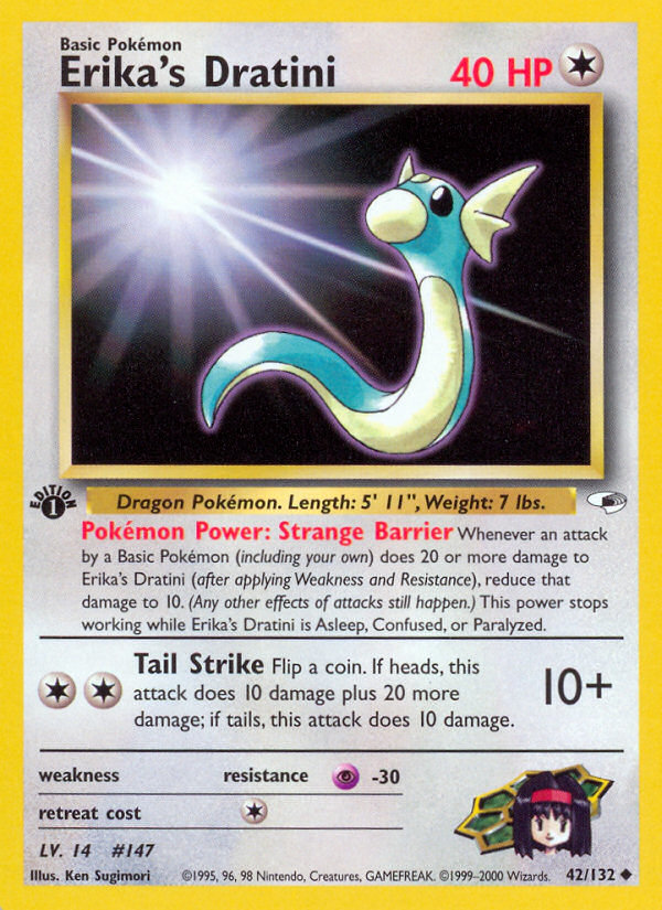 Erika's Dratini (42/132) - Gym Heroes (1st Edition) Pokémon Card