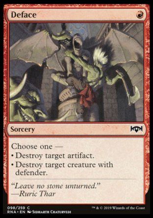 Deface (Ravnica Allegiance) Trading Card